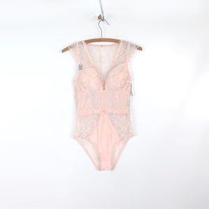 Sophie B Pink Lace Bodysuit NWT M